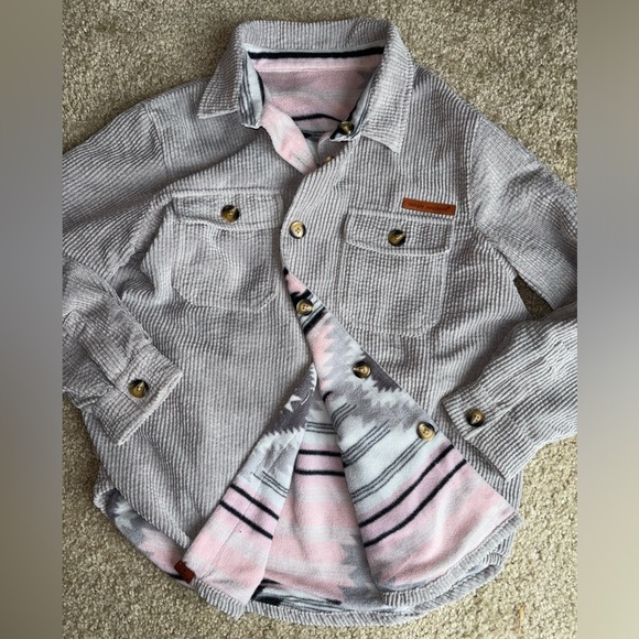 *Simply Southern* Reversible Shacket - GREY TRIBE - Picture 1 of 4